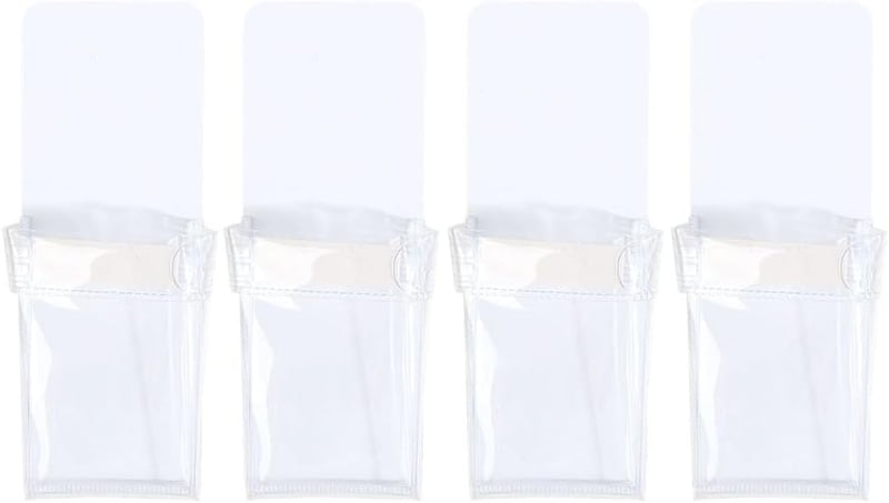 PartyKindom 4 db mágneses átlátszó tolltartó PVC zsebbel, whiteboard marker és ceruza szervezőhöz
