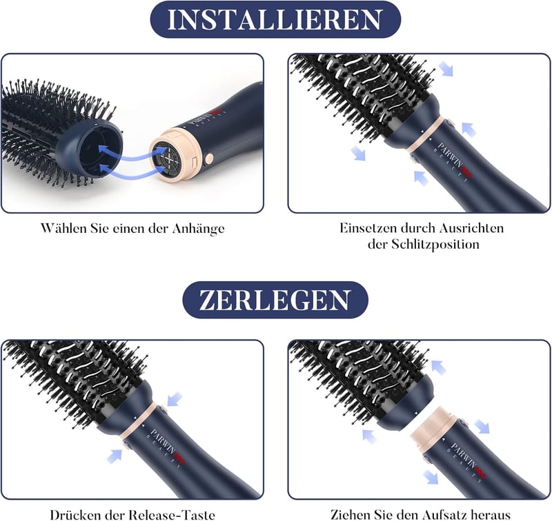 Parwin Pro Beauty 4az1-ben Hajszárító Kefe Ionos Technológiával 1000W