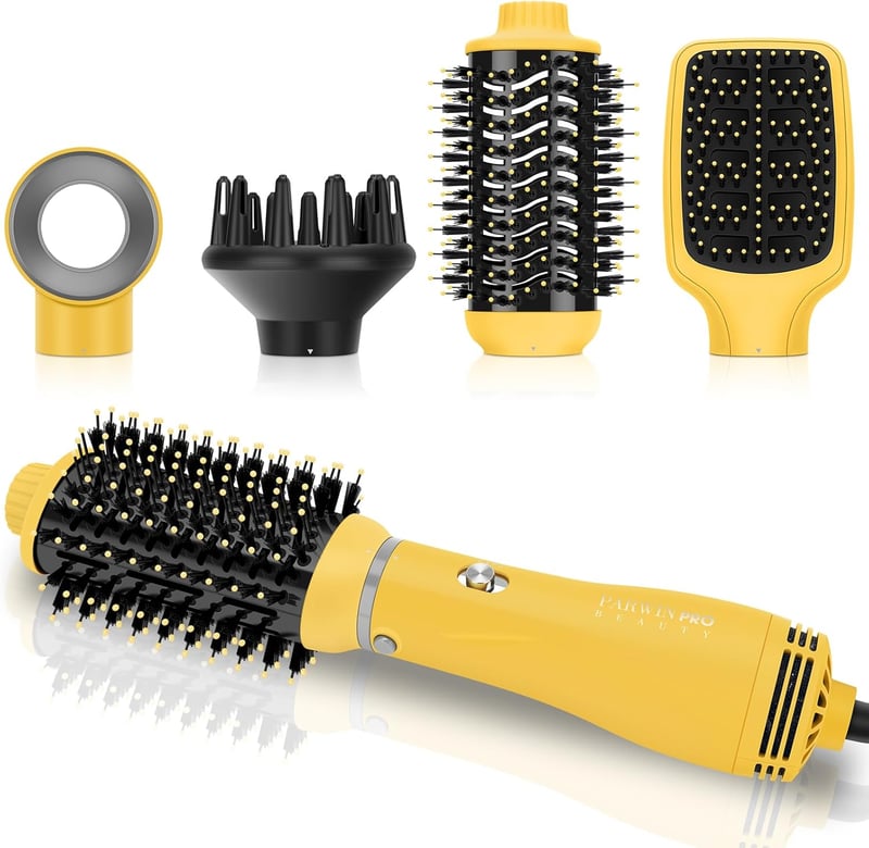 Parwin Pro Beauty 4az1-ben Hajszárító Kefe Készlet Ionos Technológiával Sárga