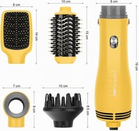 Parwin Pro Beauty 4az1-ben Hajszárító Kefe Készlet Ionos Technológiával Sárga 6