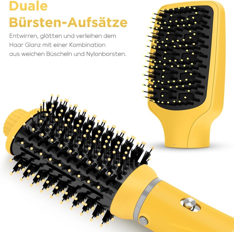 Parwin Pro Beauty 4az1-ben Hajszárító Kefe Készlet Ionos Technológiával Sárga
