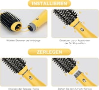 Parwin Pro Beauty 4az1-ben Hajszárító Kefe Készlet Ionos Technológiával Sárga 3