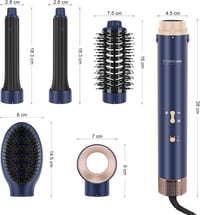 PARWIN PRO BEAUTY 5 az 1-ben Airstyler Hajszárító Göndörítő Kefe Szett Kék 8