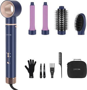PARWIN PRO BEAUTY 5 az 1-ben Airstyler Hajszárító Göndörítő Kefe Szett Kék