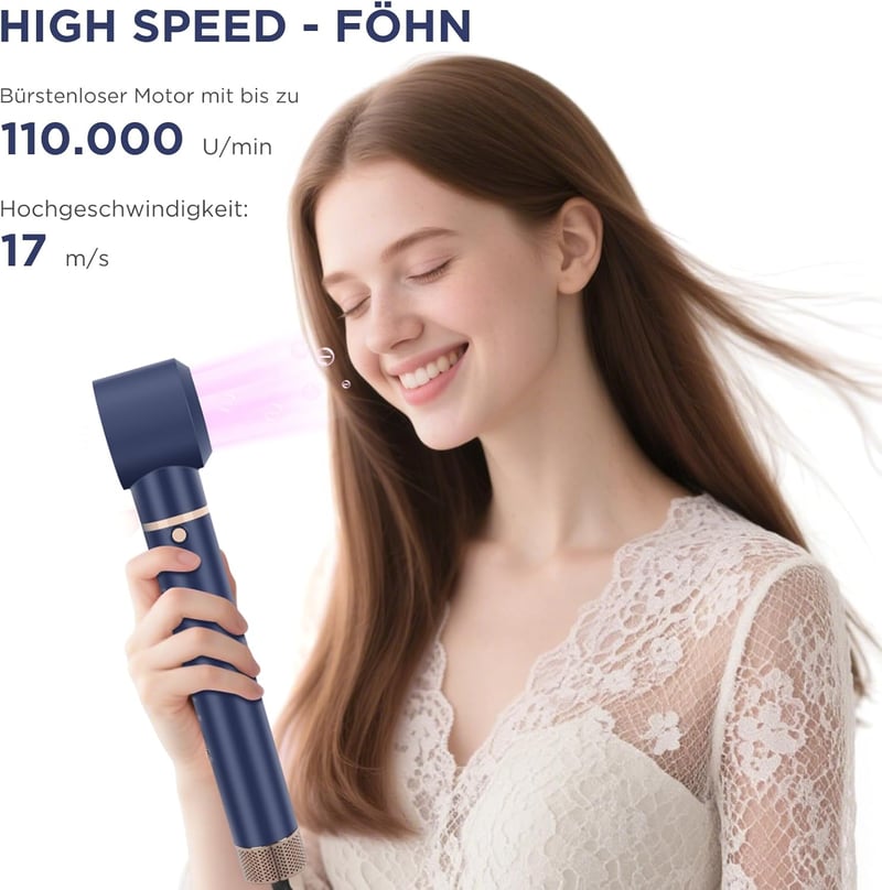 PARWIN PRO BEAUTY 5 az 1-ben Airstyler Hajszárító Göndörítő Kefe Szett Kék