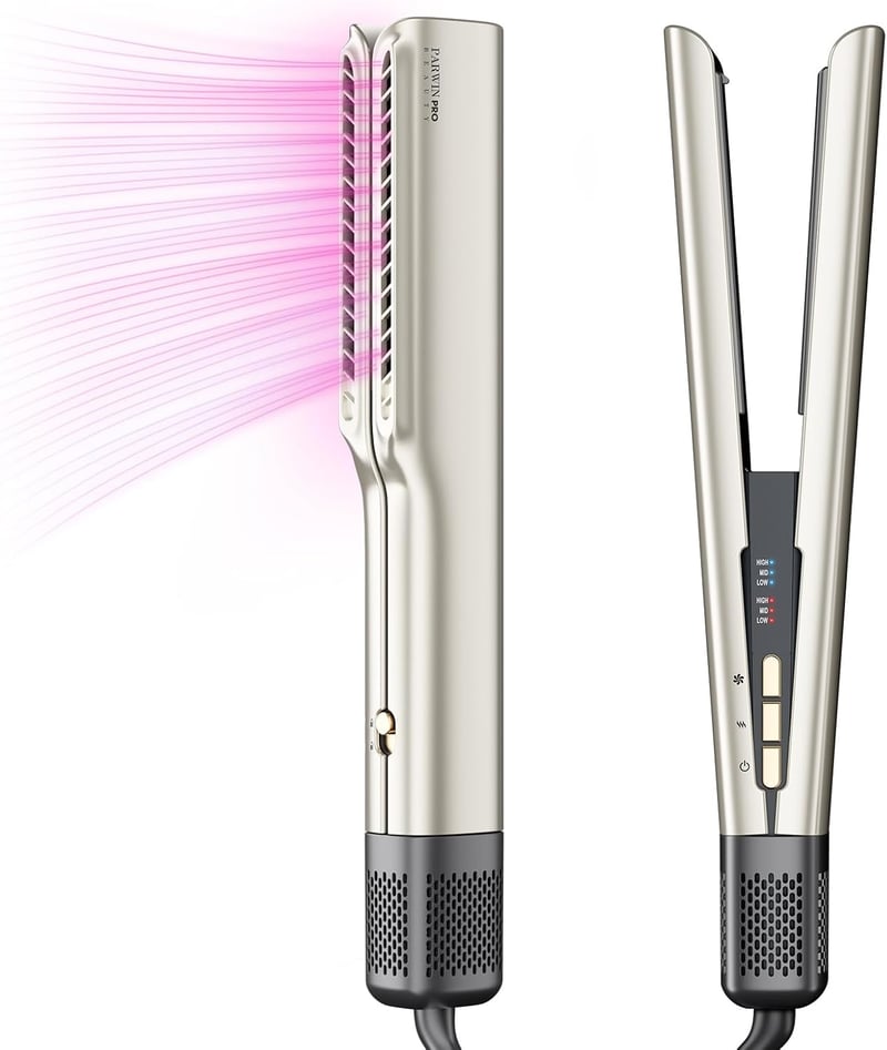 PARWIN PRO BEAUTY Ionos Légáramú Hajegyenesítő 160°C, Nedves-Száraz Használatra, 1200W - Champagne Silver Pro