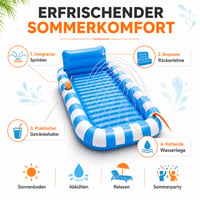 Piscină gonflabilă pentru relaxare PASLFC 200x125 cm, șezlong gonflabil cu pulverizator de apă și suport pentru băuturi, saltea de piscină pentru grădină 3