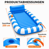 Piscină gonflabilă pentru relaxare PASLFC 200x125 cm, șezlong gonflabil cu pulverizator de apă și suport pentru băuturi, saltea de piscină pentru grădină 2