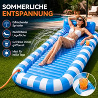 Piscină gonflabilă pentru relaxare PASLFC 200x125 cm, șezlong gonflabil cu pulverizator de apă și suport pentru băuturi, saltea de piscină pentru grădină 5
