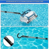 PASLFC Tijă telescopică cu cârlige pentru robot de piscină 257 cm, set de cârlige pentru curățarea piscinei, accesoriu universal pentru robot de piscină (B) 5