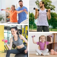 Sada neoprénových činiek Passer 2 ks, ručné činky pre ženy a deti, 2 x 0,5 kg, ružové, na jogu, pilates, fitness, posilňovanie a tréning 6