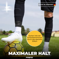 Suport din silicon pentru apărători de tibie – Pentru bărbați, femei și copii, negru – Fixare pentru șosete de fotbal, bandă aderentă, protecție pentru gleznă 5