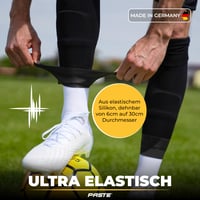 Suport din silicon pentru apărători de tibie – Pentru bărbați, femei și copii, negru – Fixare pentru șosete de fotbal, bandă aderentă, protecție pentru gleznă 4