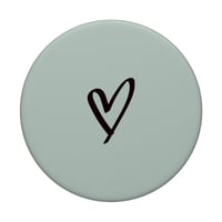 Pastelový abstraktný srdcový minimalistický motív pre dievčatá, minimalistické šalviovo zelené srdce, perokresba, pastelový PopSocket s vymeniteľným držiakom PopGrip 3