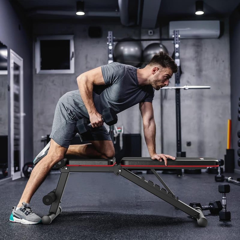 PASYOU Állítható Edzőpad 7 Pozícióval, Összecsukható Fitness Pad Teljes Test Edzéshez, 230 kg Teherbírás, Otthoni vagy Edzőtermi Használatra - black