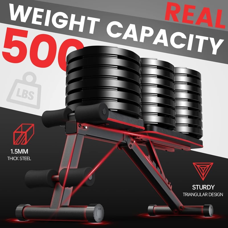 PASYOU Állítható Edzőpad 7 Pozícióval, Összecsukható Fitness Pad Teljes Test Edzéshez, 230 kg Teherbírás, Otthoni vagy Edzőtermi Használatra - black