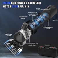 PAT JUUMG 1000W Elektromos Nyírógép 6 Fokozatú Sebességszabályzással Juhokhoz Kecskékhez Lovakhoz - Black 5
