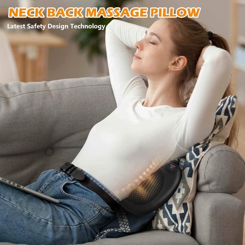 PAT JUUMG Shiatsu masszázspárna hőfunkcióval, nyak és váll masszírozó 3D forgó funkcióval
