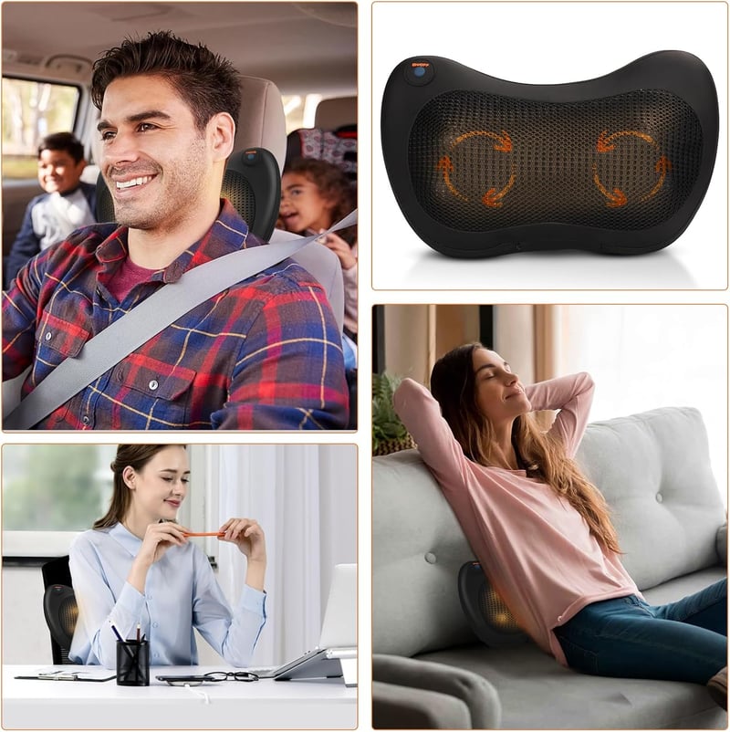PAT JUUMG Shiatsu Elektromos Masszázspárna Fűtéssel 3D Forgás Nyak Váll Masszírozó
