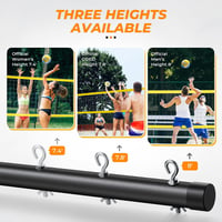 Patiassy Profi Röplabda Háló Hordozható Összecsukható 32x3,3ft Sárga Edzéshez 2