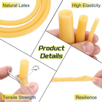 PATIKIL természetes latex gumicső bilincsekkel, 5mm belső / 8mm külső átmérő - 10 ft 3