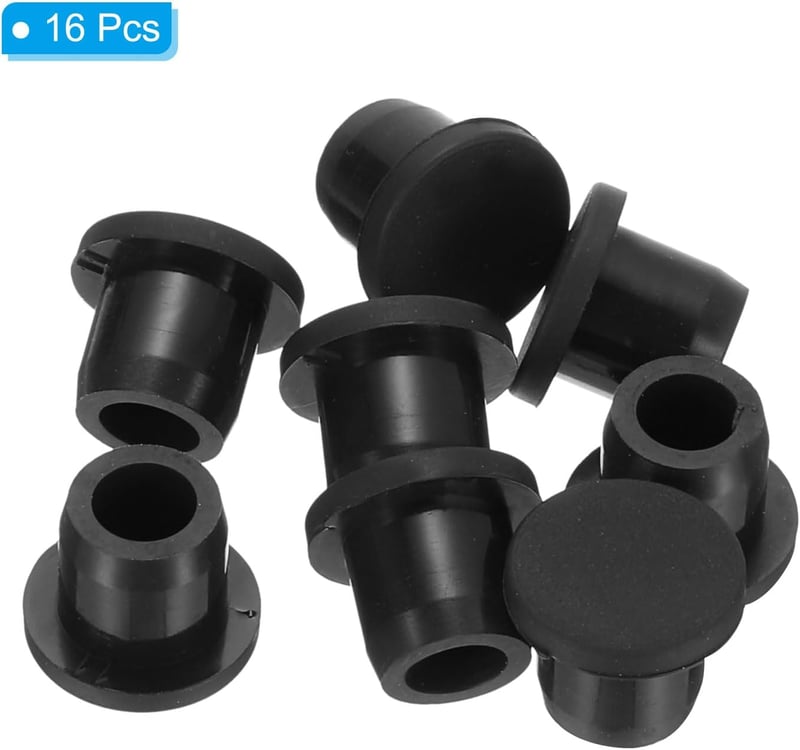 PATIKIL 11 mm-es Fekete Gumi Dugók - 16 db Szilikon Tömítődugó 10-11 mm-es Furatokhoz