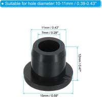 PATIKIL 11 mm-es Fekete Gumi Dugók - 16 db Szilikon Tömítődugó 10-11 mm-es Furatokhoz 2