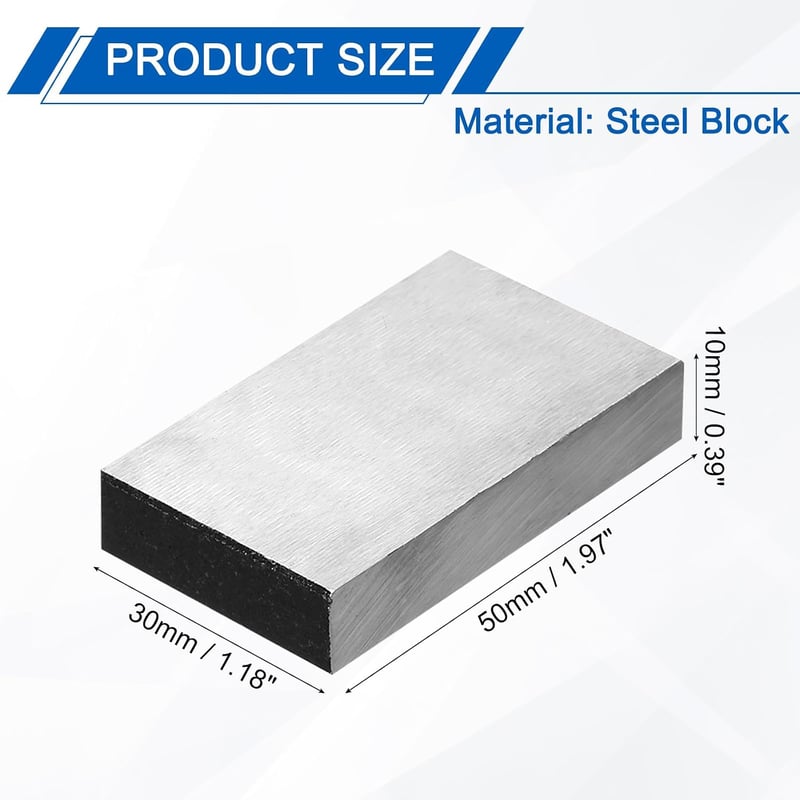 PATIKIL 123 db edzett acél munkapad blokk 30 x 50 x 10 mm, lyukak nélküli téglalap fém munkapadlapon használható
