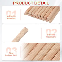 PATIKIL 150 db 6x20 mm hornyolt fa dübel készlet bútor és kézműves projektekhez 4