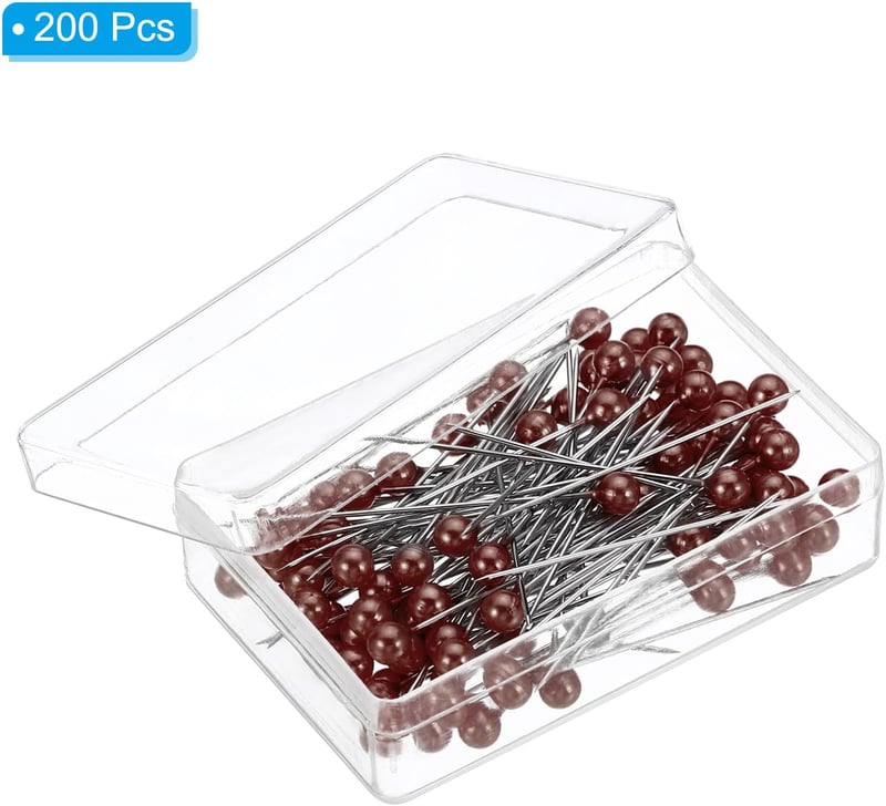 PATIKIL 200 darabos varrótű szett 1,5 inch egyenes tű gyöngy fejjel