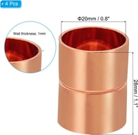 PATIKIL 20mm Réz Csatlakozó Idomok 4db Egyenes Csőidom Hegesztett HVAC Klíma Hűtéshez 2