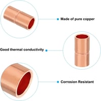 PATIKIL 20mm Réz Csatlakozó Idomok 4db Egyenes Csőidom Hegesztett HVAC Klíma Hűtéshez 3