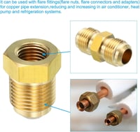 PATIKIL 3/8" x 1/4" SAE 45° Sárgaréz Flare Adapter Csatlakozó Gáz Levegő Hűtéshez 6