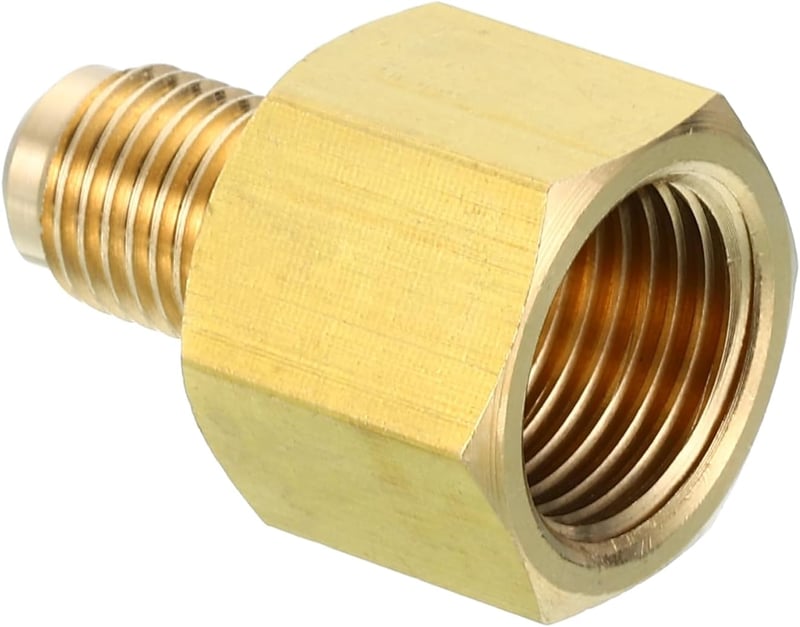 PATIKIL 3/8" x 1/4" SAE 45° Sárgaréz Flare Adapter Csatlakozó Gáz Levegő Hűtéshez