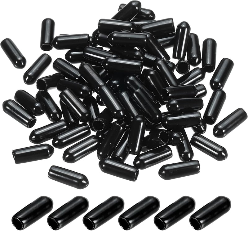 PATIKIL 4,5mm Gumis Csapcap Szett 120db Rugalmas Csavarfedél Fekete