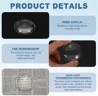 PATIKIL 48mm Domború Lencse 3db Akril LED Optika Fényszóró Lámpa 3