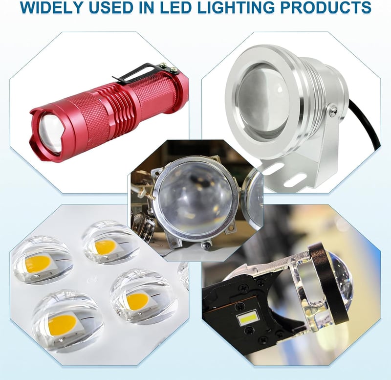 PATIKIL 48mm domború lencse szett 3db PMMA akril LED optikai kondenzátor lámpa fényszóróhoz