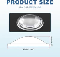 PATIKIL 48mm domború lencse szett 3db PMMA akril LED optikai kondenzátor lámpa fényszóróhoz 2
