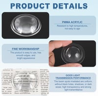 PATIKIL 48mm domború lencse szett 3db PMMA akril LED optikai kondenzátor lámpa fényszóróhoz 3