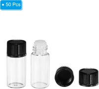 PATIKIL 4ml Üveg Illóolaj Palack 50 db Szűrővel és Csavaros Kupakkal 3