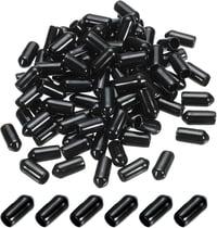 PATIKIL 5,5mm Gumis Csavarvédő Sapka 150db Fekete Csőhöz Rudhoz Csavárhoz 1