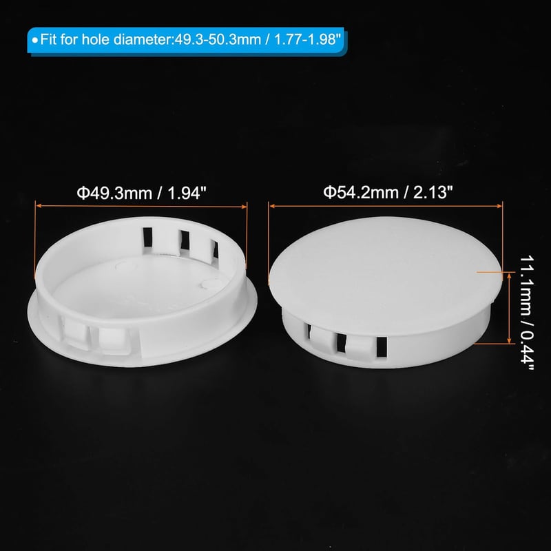 PATIKIL 50 mm Műanyag Lyukzáró Dugó, 6 db, Fehér, Bútor és Konyha Lyukzáráshoz