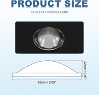 PATIKIL 52mm Domború Lencse 3db Akril LED Optika Fényszóró Lámpa 2