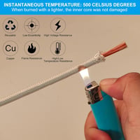 PATIKIL 6m 11AWG Szilika Üvegszál Hőálló Vezeték -60-500°C Rugalmas Kábel Fehér 5