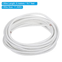 PATIKIL 6m 11AWG Szilika Üvegszál Hőálló Vezeték -60-500°C Rugalmas Kábel Fehér 2