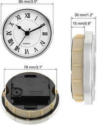 PATIKIL 90mm Csendes Kvarcóra Római Számokkal Ezüst-Fehér Asztali Óra 2