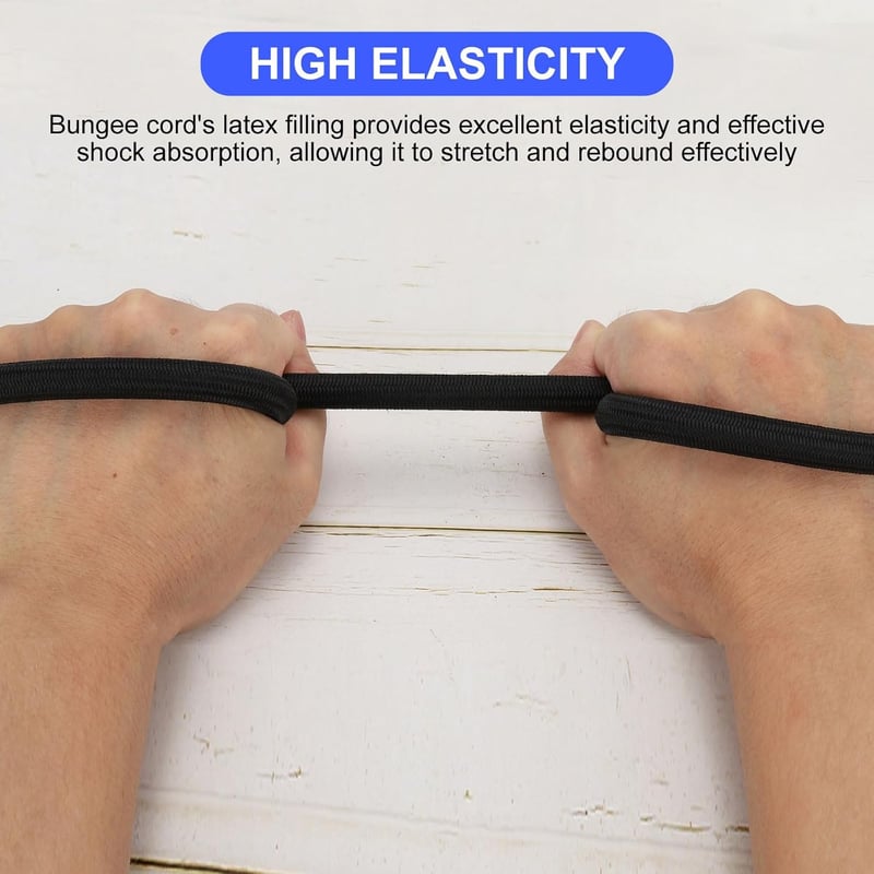 PATIKIL Bungee Shock Cord 12mm x 15m Poliészter Rugalmas Kötél Kajak Sátor Terhelésrögzítéshez