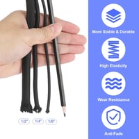 PATIKIL Bungee Shock Cord 12mm x 15m Poliészter Rugalmas Kötél Kajak Sátor Terhelésrögzítéshez 5