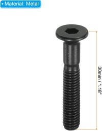 PATIKIL Gördeszka Rögzítő Készlet - Fém Csavarok, Anyák és Csavarkulcs Longboard és Cruiser Deszkákhoz - 30mm Fekete 2