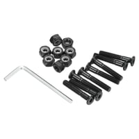 PATIKIL Súprava skrutiek na skateboard – Kovové skrutky, matice a kľúč pre longboardy a cruisery – 30 mm čierna 1